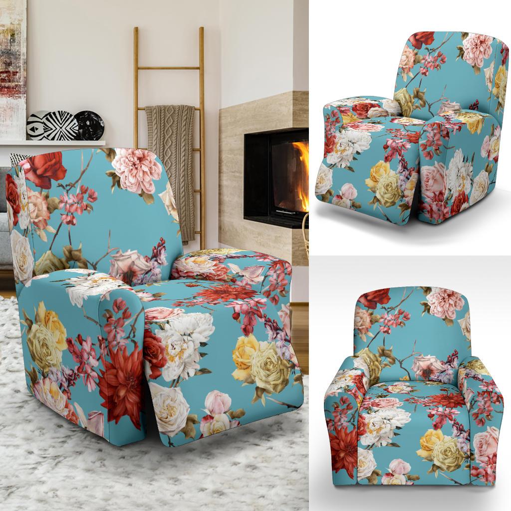 Summer Floral Pattern Print Design SF05 Recliner Slipcover-JORJUNE.COM