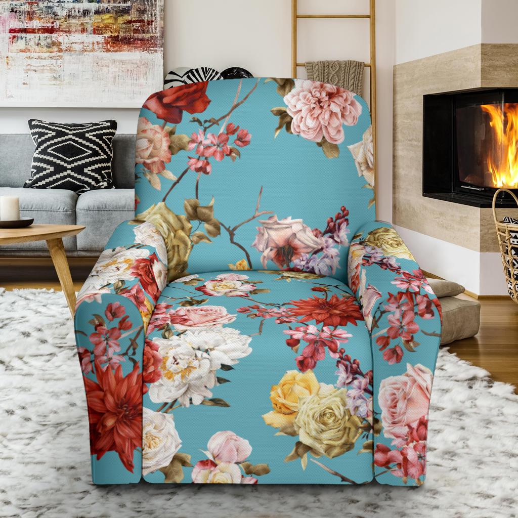 Summer Floral Pattern Print Design SF05 Recliner Slipcover-JORJUNE.COM