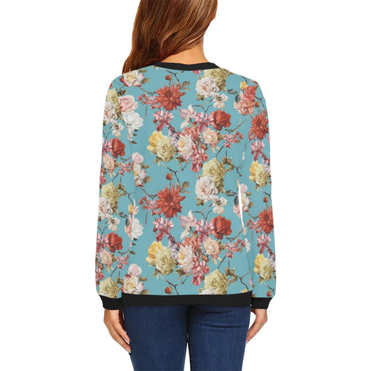 Summer Floral Pattern Print Design SF05 Women Long Sleeve Sweatshirt-JorJune