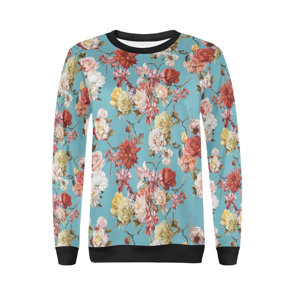 Summer Floral Pattern Print Design SF05 Women Long Sleeve Sweatshirt-JorJune