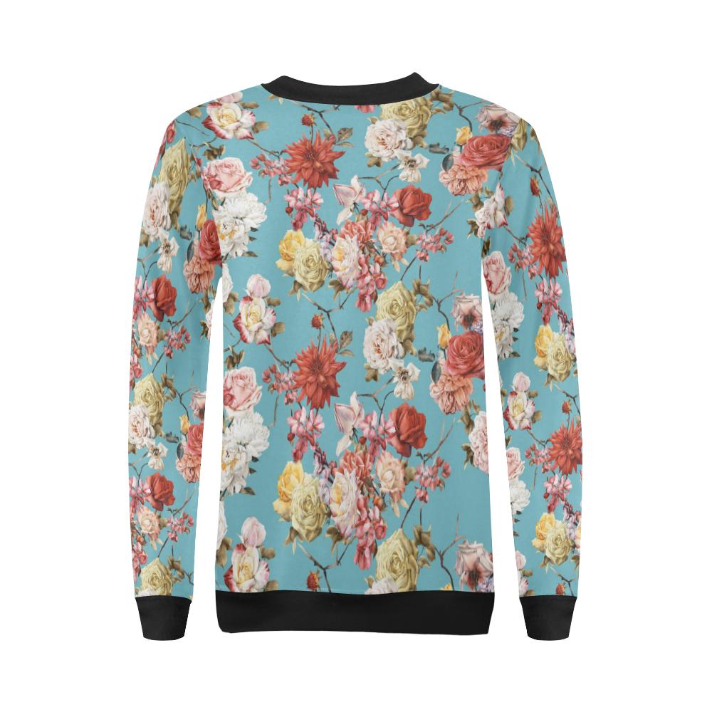 Summer Floral Pattern Print Design SF05 Women Long Sleeve Sweatshirt-JorJune