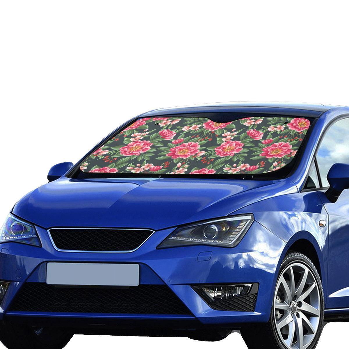 Summer Floral Pattern Print Design SF06 Car Sun Shade-JorJune
