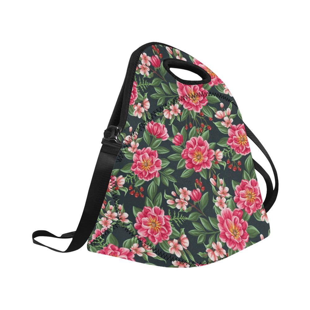 Summer Floral Pattern Print Design SF06 Neoprene Lunch Bag-JorJune