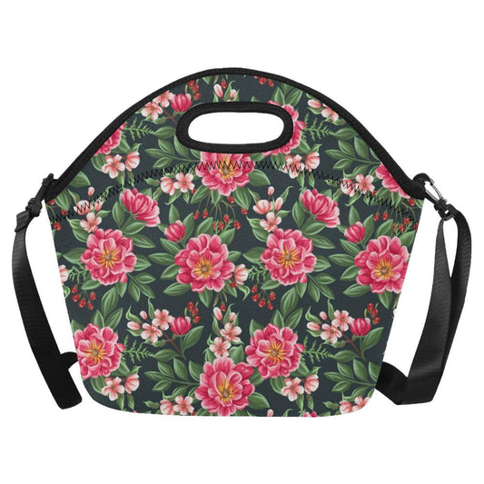 Summer Floral Pattern Print Design SF06 Neoprene Lunch Bag-JorJune