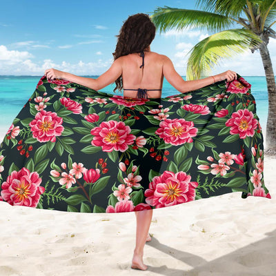 Summer Floral Pattern Print Design SF06 Sarong Pareo Wrap-JORJUNE.COM