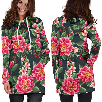 Summer Floral Pattern Print Design SF06 Women Hoodie Dress