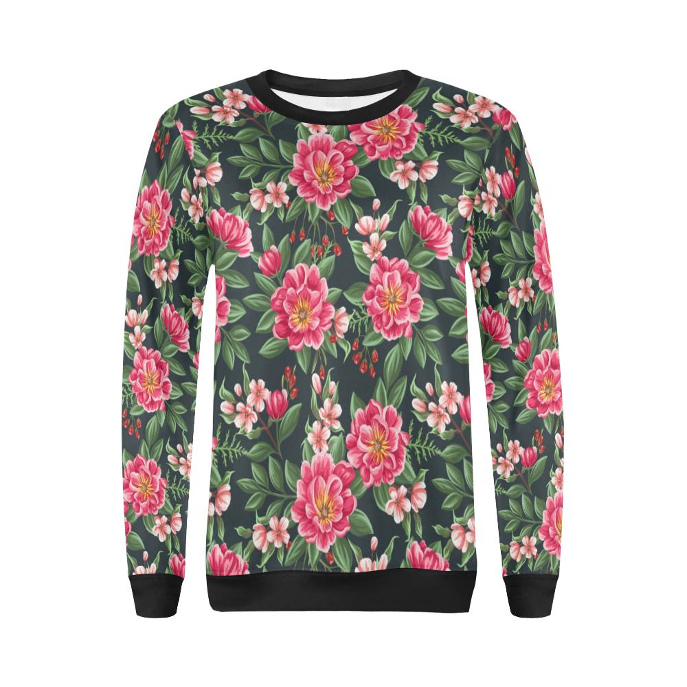 Summer Floral Pattern Print Design SF06 Women Long Sleeve Sweatshirt-JorJune