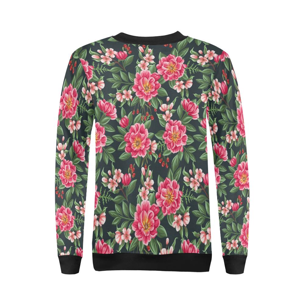Summer Floral Pattern Print Design SF06 Women Long Sleeve Sweatshirt-JorJune