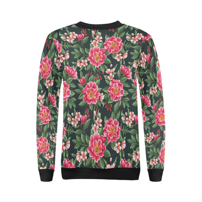 Summer Floral Pattern Print Design SF06 Women Long Sleeve Sweatshirt-JorJune