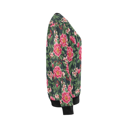 Summer Floral Pattern Print Design SF06 Women Long Sleeve Sweatshirt-JorJune