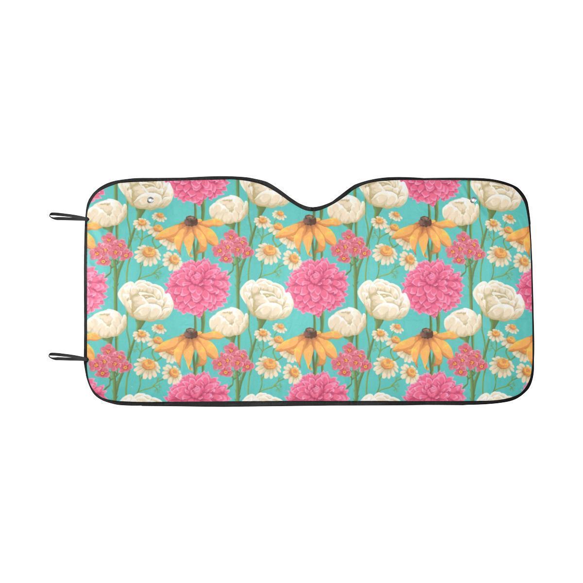 Summer Floral Pattern Print Design SF07 Car Sun Shade-JorJune