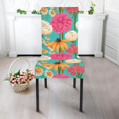 Summer Floral Pattern Print Design SF07 Dining Chair Slipcover-JORJUNE.COM