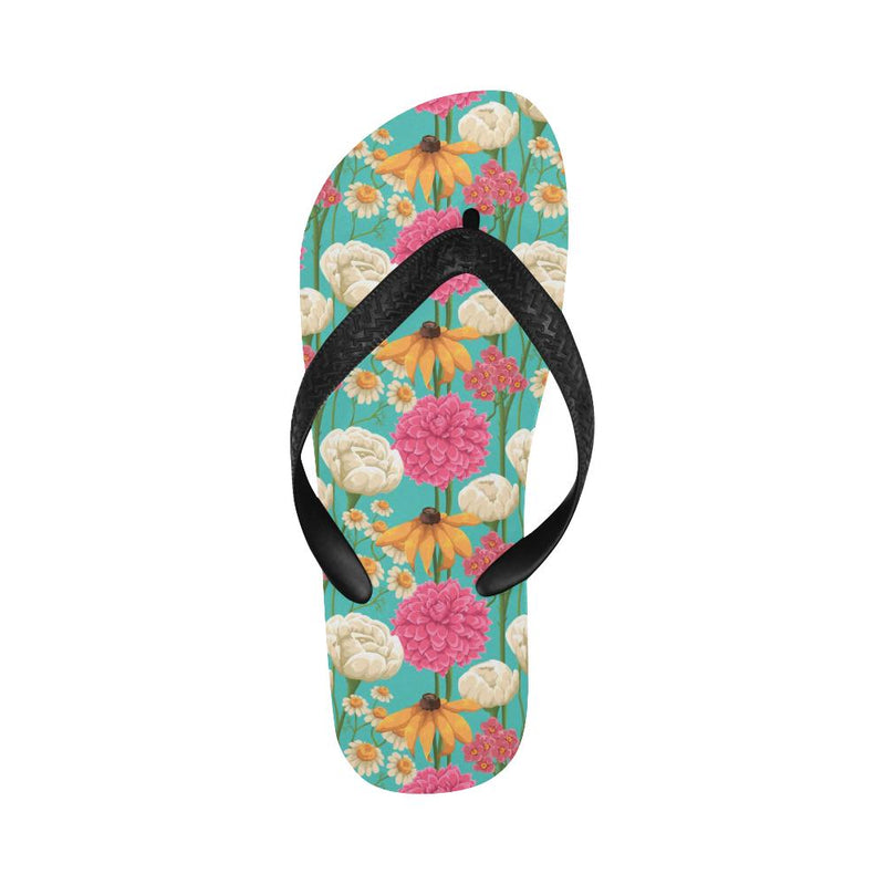 Summer Floral Pattern Print Design SF07 Flip Flops-JorJune