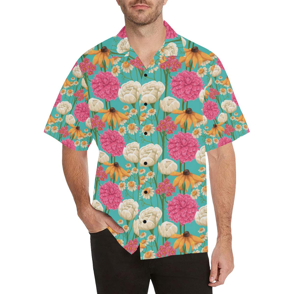 Summer Floral Pattern Print Design SF07 Men Hawaiian Shirt-JorJune