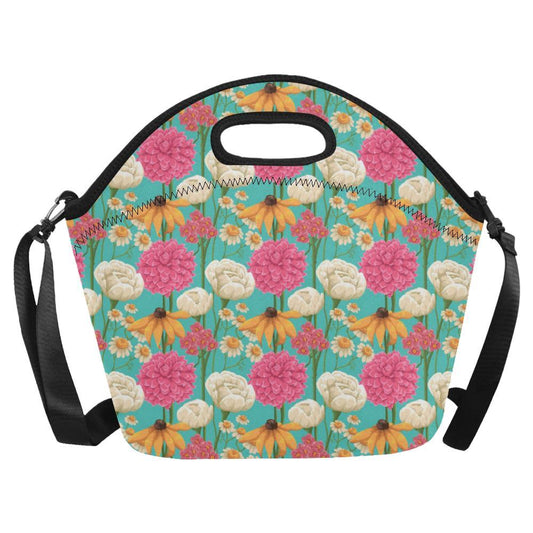 Summer Floral Pattern Print Design SF07 Neoprene Lunch Bag-JorJune
