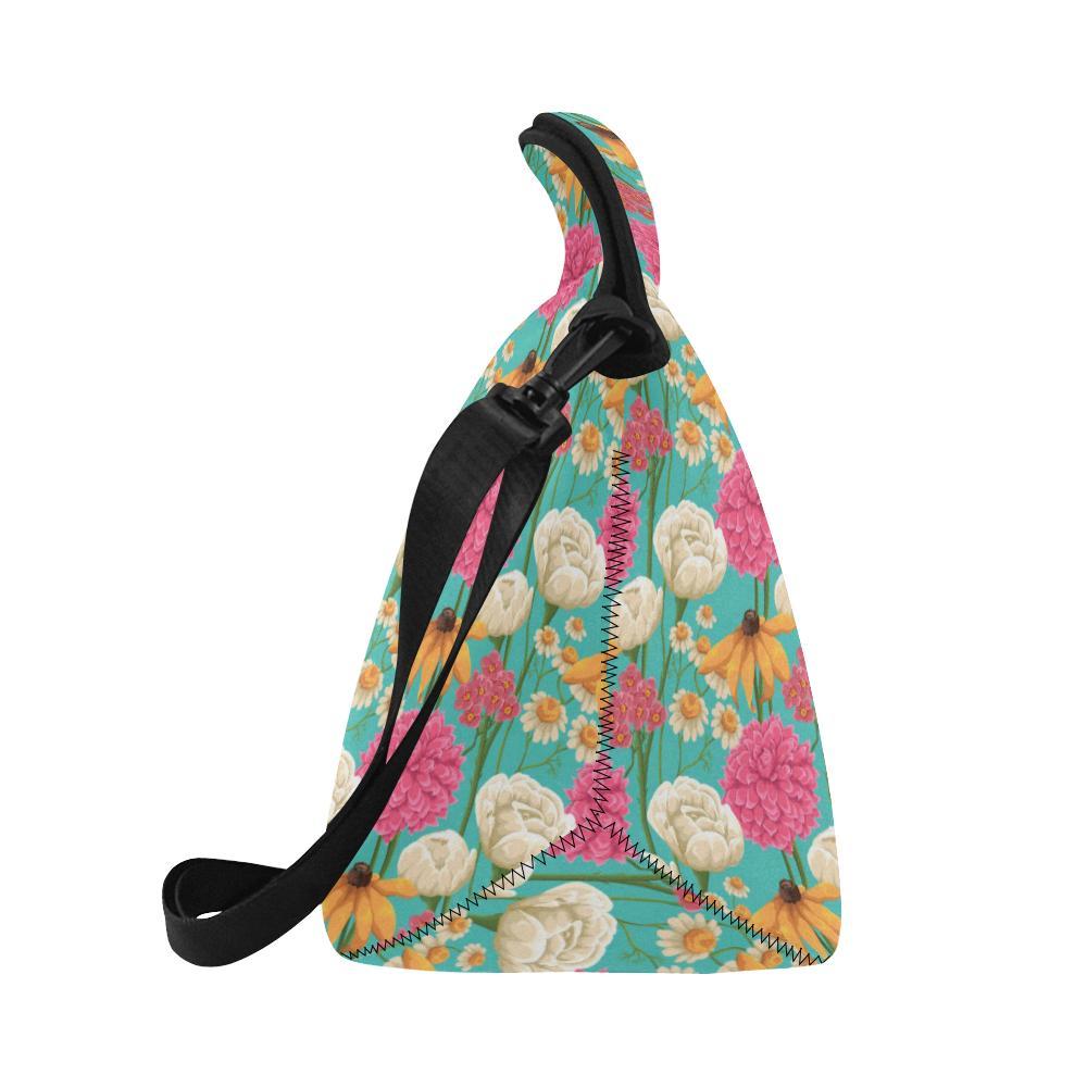 Summer Floral Pattern Print Design SF07 Neoprene Lunch Bag-JorJune