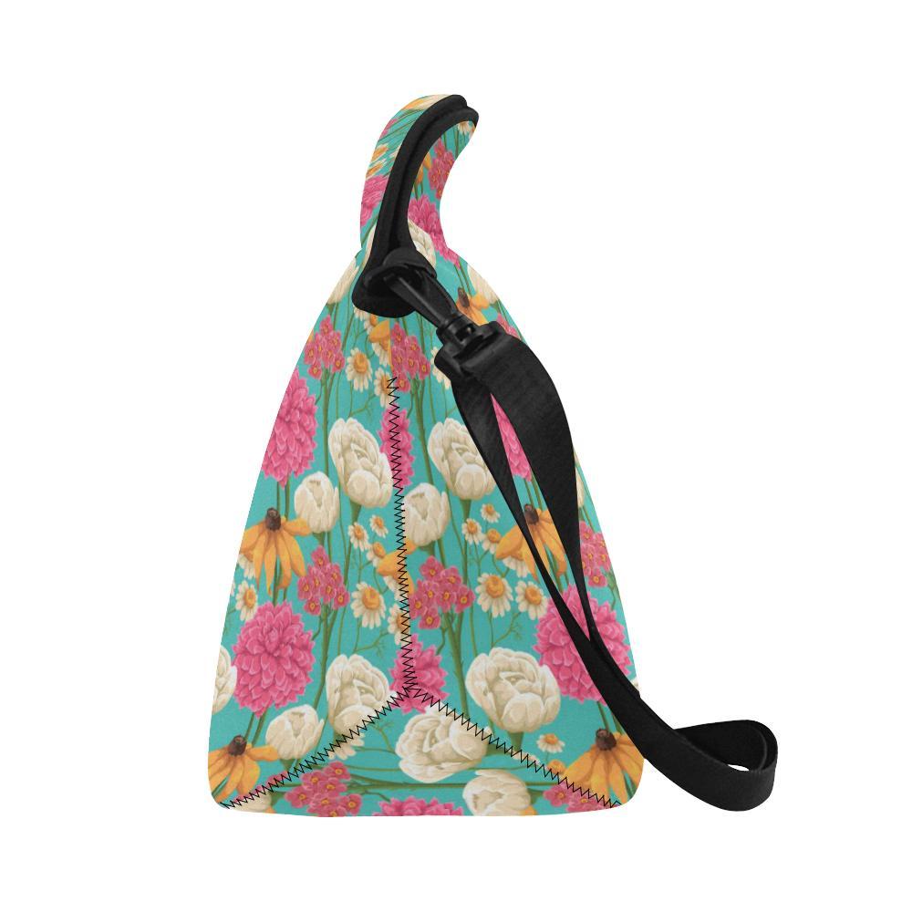 Summer Floral Pattern Print Design SF07 Neoprene Lunch Bag-JorJune