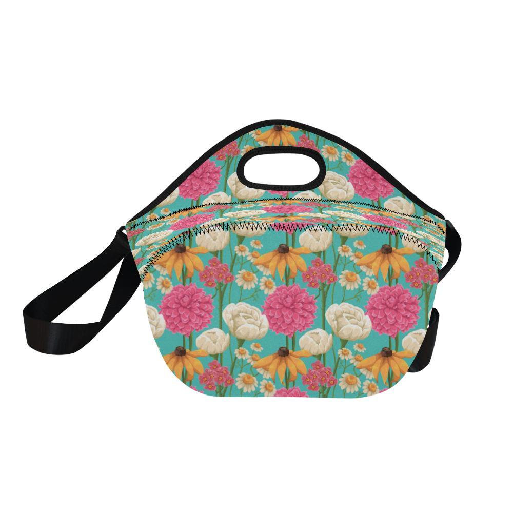 Summer Floral Pattern Print Design SF07 Neoprene Lunch Bag-JorJune