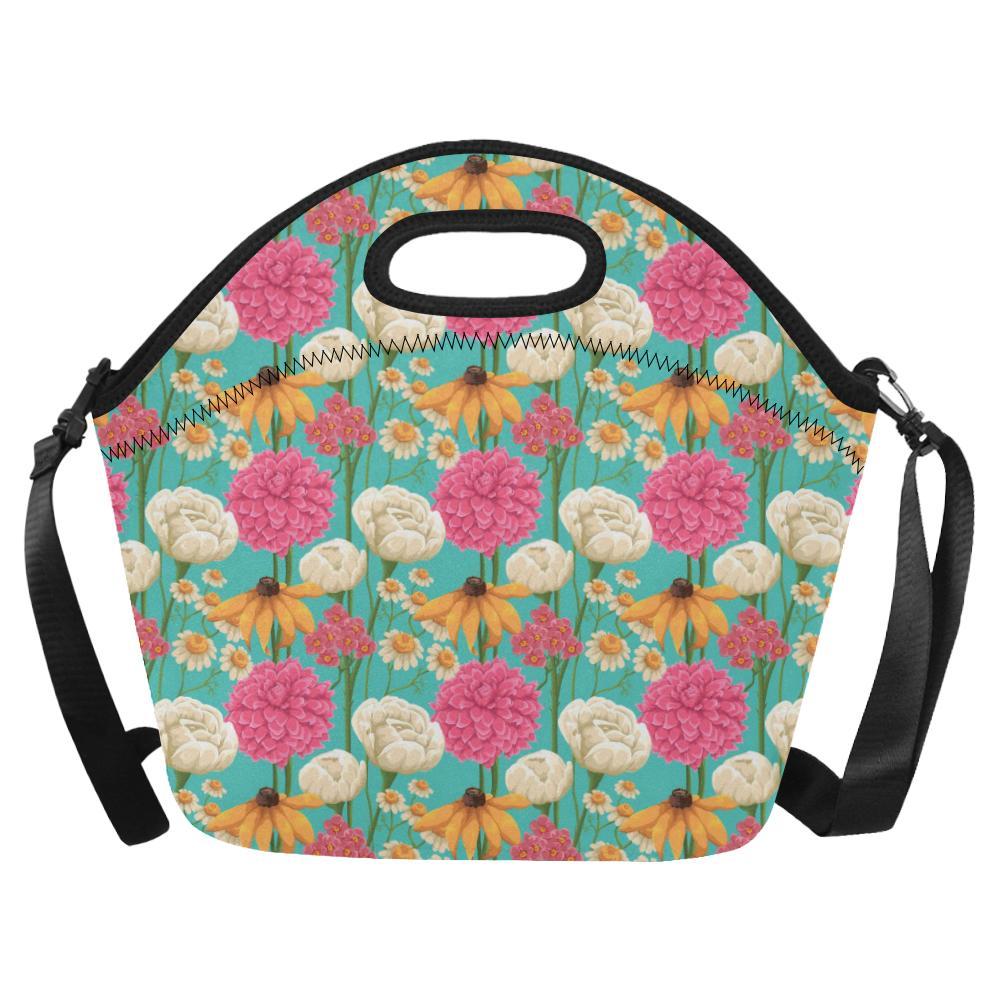 Summer Floral Pattern Print Design SF07 Neoprene Lunch Bag-JorJune