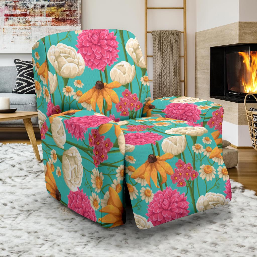 Summer Floral Pattern Print Design SF07 Recliner Slipcover-JORJUNE.COM