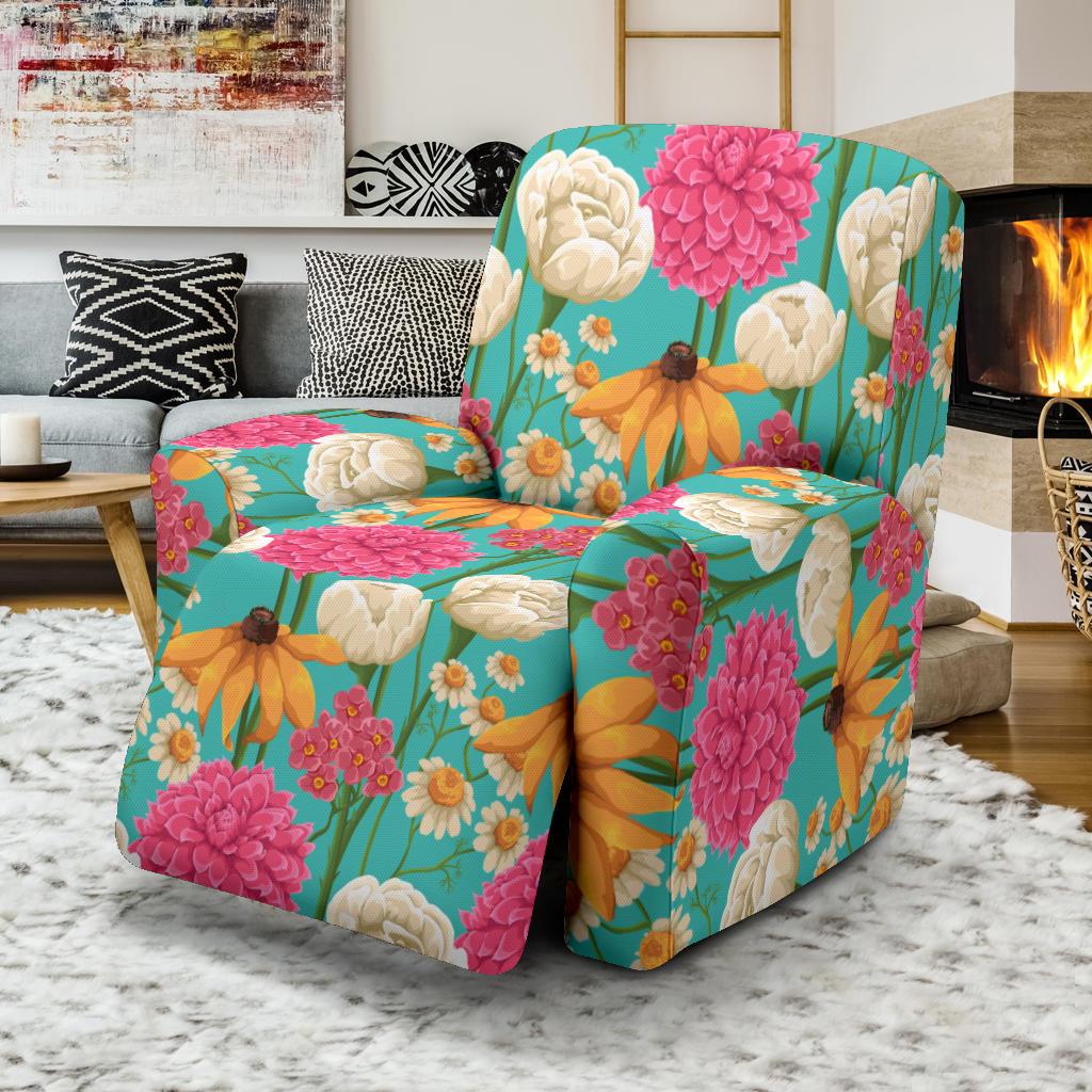 Summer Floral Pattern Print Design SF07 Recliner Slipcover-JORJUNE.COM