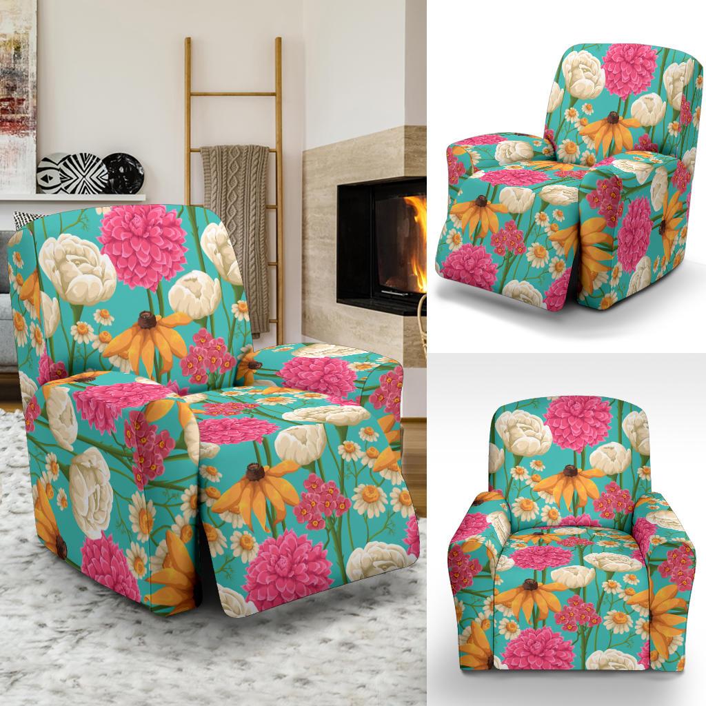Summer Floral Pattern Print Design SF07 Recliner Slipcover-JORJUNE.COM