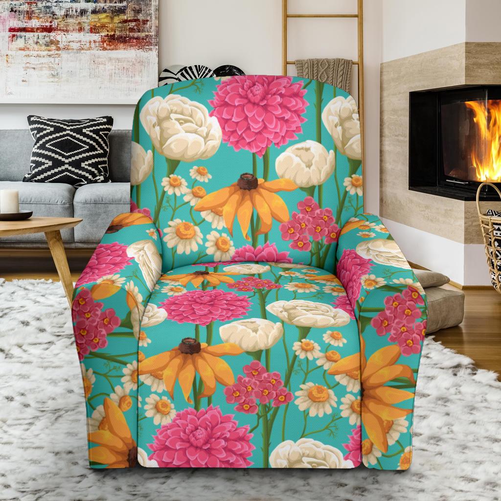 Summer Floral Pattern Print Design SF07 Recliner Slipcover-JORJUNE.COM