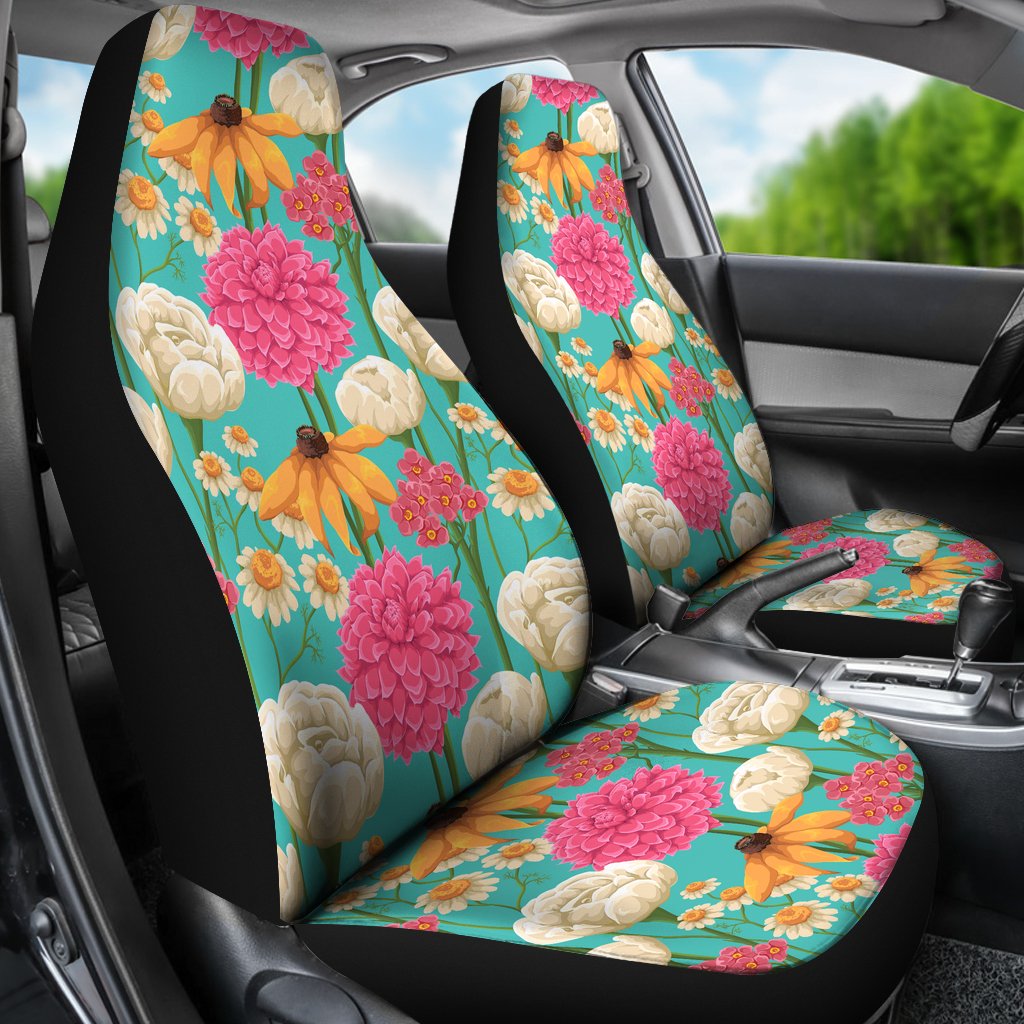 Summer Floral Pattern Print Design SF07 Universal Fit Car Seat Covers-JorJune