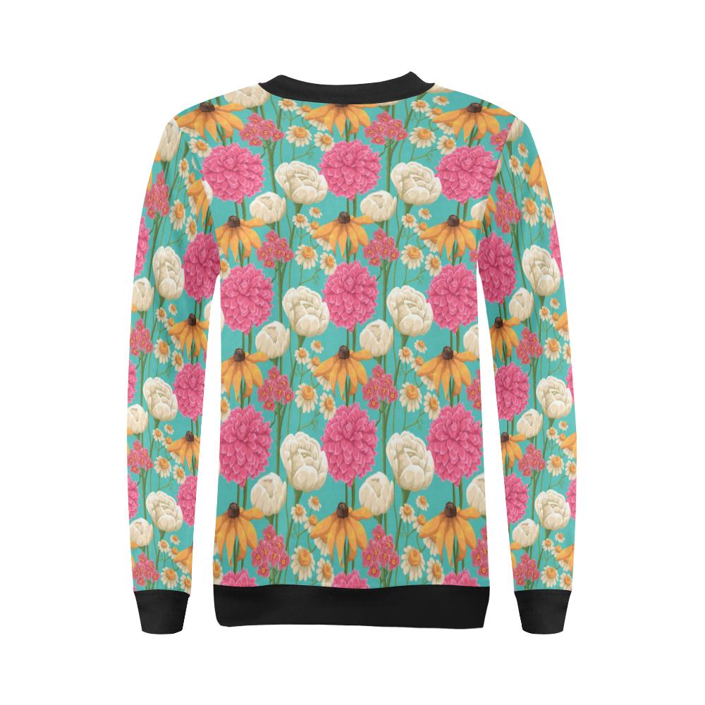 Summer Floral Pattern Print Design SF07 Women Long Sleeve Sweatshirt-JorJune