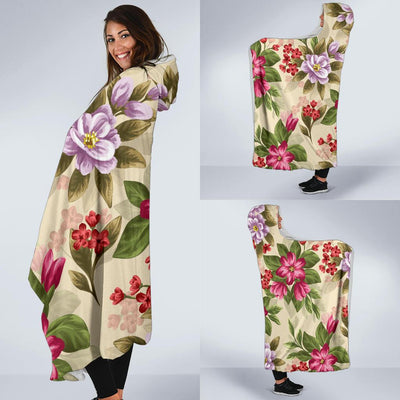 Summer Floral Pattern Print Design SF08 Hooded Blanket-JORJUNE.COM