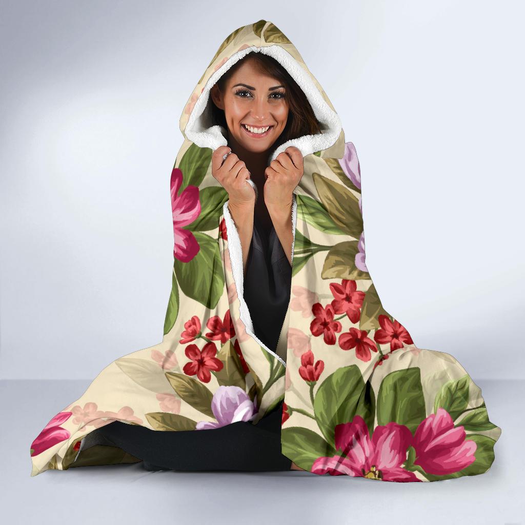 Summer Floral Pattern Print Design SF08 Hooded Blanket-JORJUNE.COM