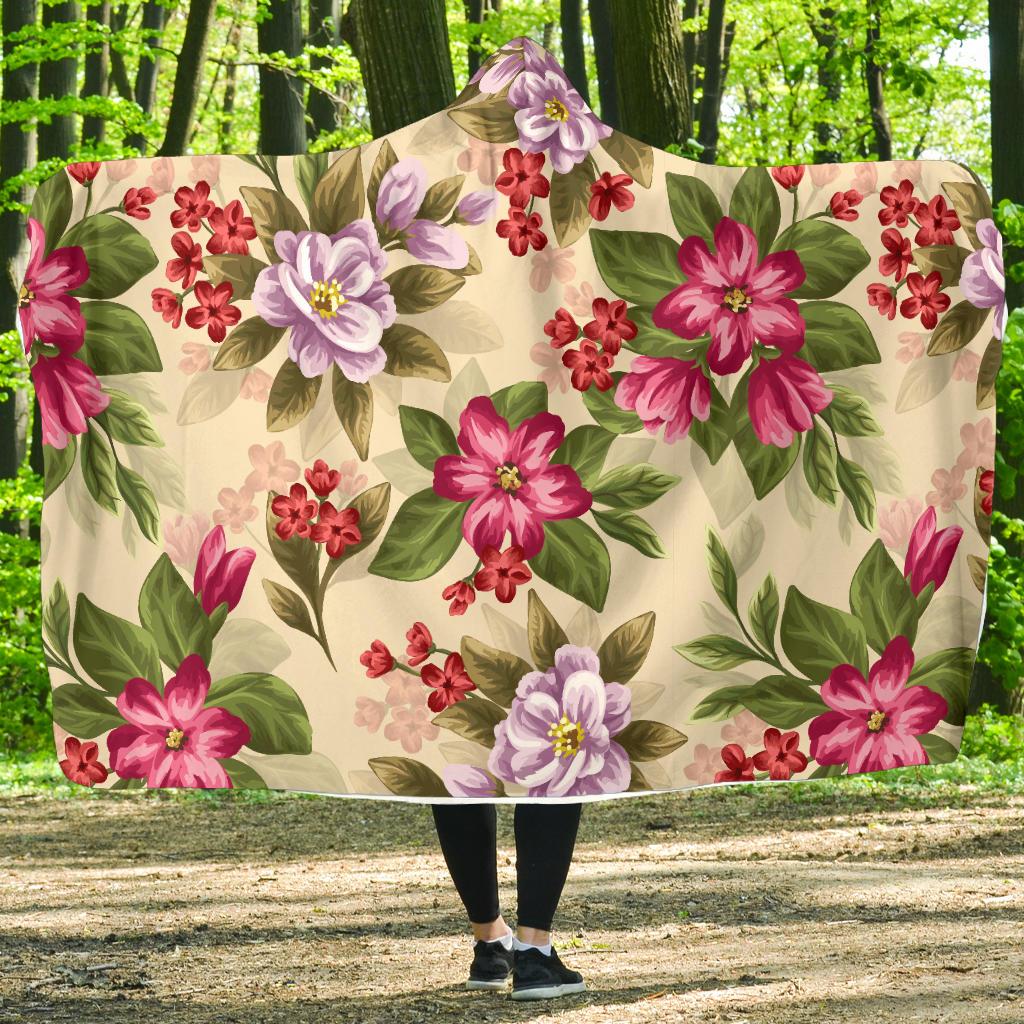 Summer Floral Pattern Print Design SF08 Hooded Blanket-JORJUNE.COM