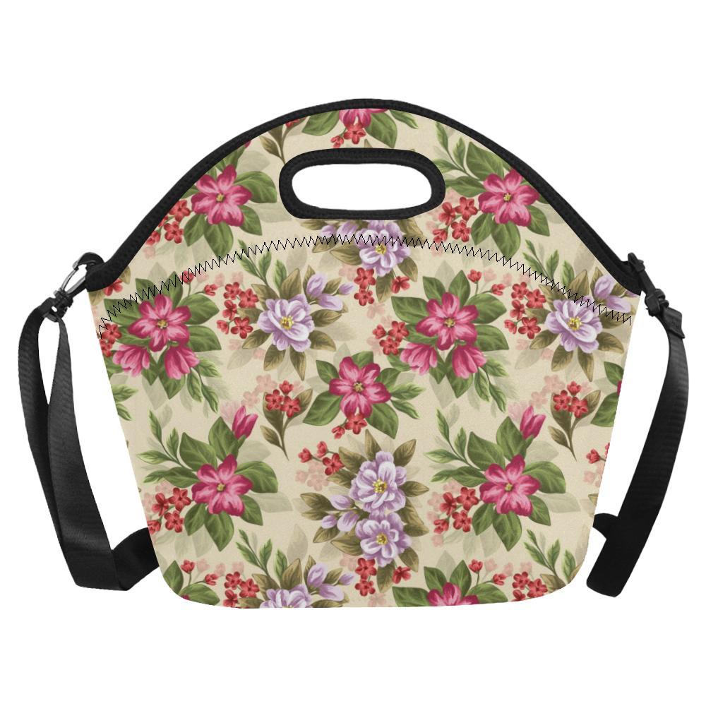 Summer Floral Pattern Print Design SF08 Neoprene Lunch Bag-JorJune