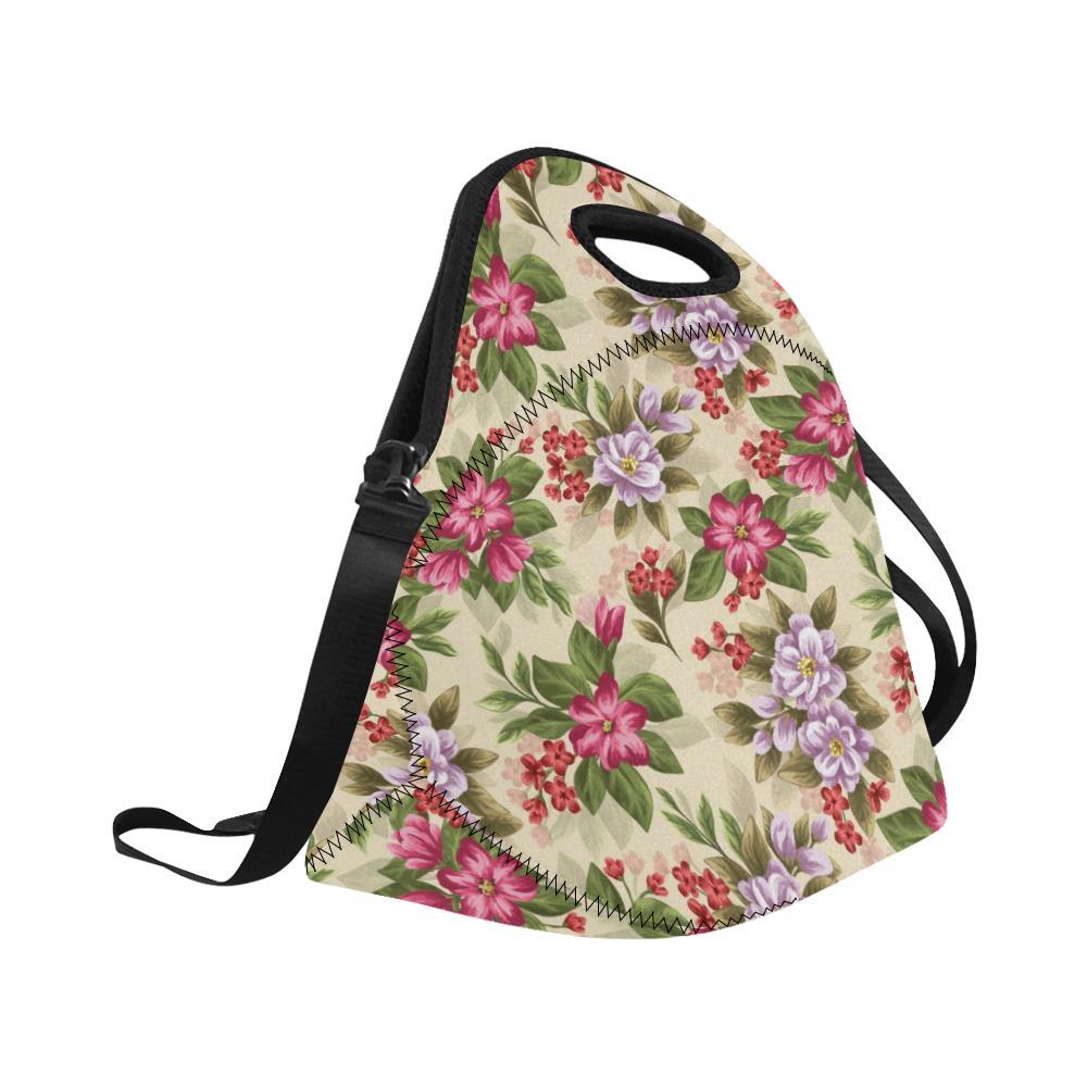 Summer Floral Pattern Print Design SF08 Neoprene Lunch Bag-JorJune