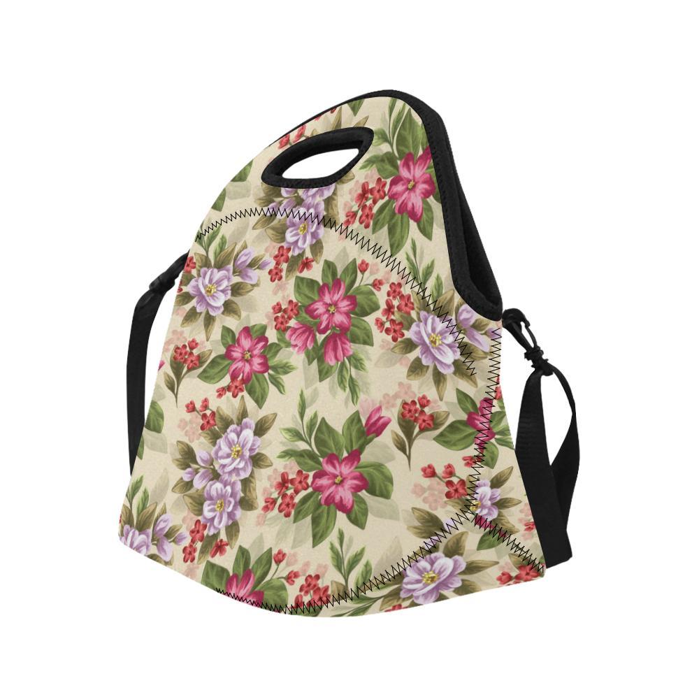 Summer Floral Pattern Print Design SF08 Neoprene Lunch Bag-JorJune