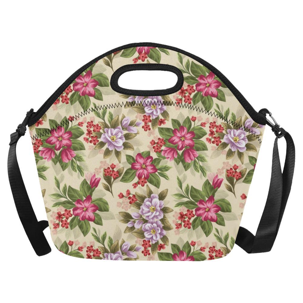 Summer Floral Pattern Print Design SF08 Neoprene Lunch Bag-JorJune