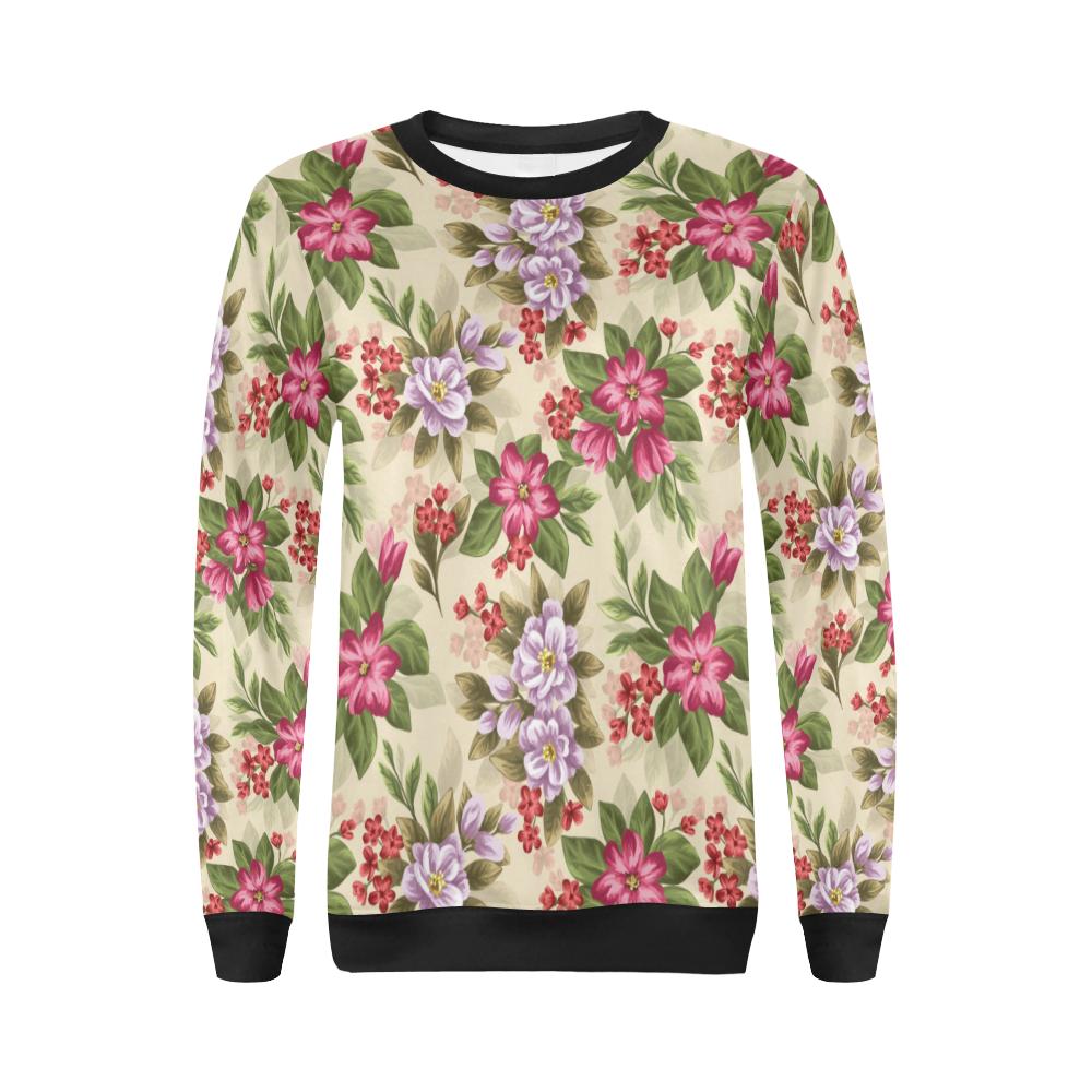 Summer Floral Pattern Print Design SF08 Women Long Sleeve Sweatshirt-JorJune