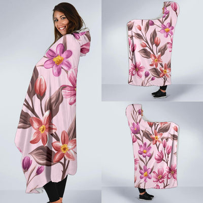 Summer Floral Pattern Print Design SF09 Hooded Blanket-JORJUNE.COM