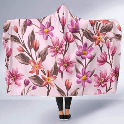 Summer Floral Pattern Print Design SF09 Hooded Blanket-JORJUNE.COM