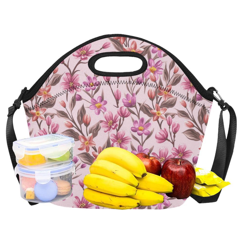 Summer Floral Pattern Print Design SF09 Neoprene Lunch Bag-JorJune