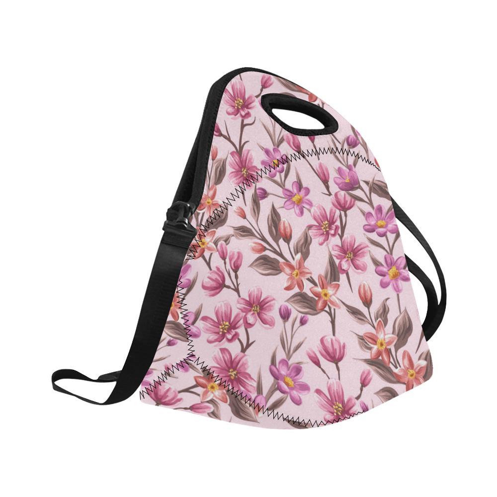 Summer Floral Pattern Print Design SF09 Neoprene Lunch Bag-JorJune