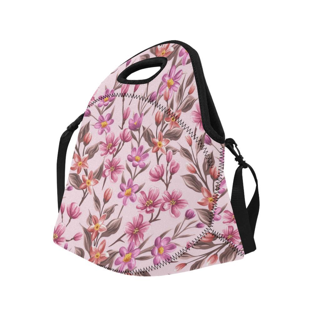 Summer Floral Pattern Print Design SF09 Neoprene Lunch Bag-JorJune