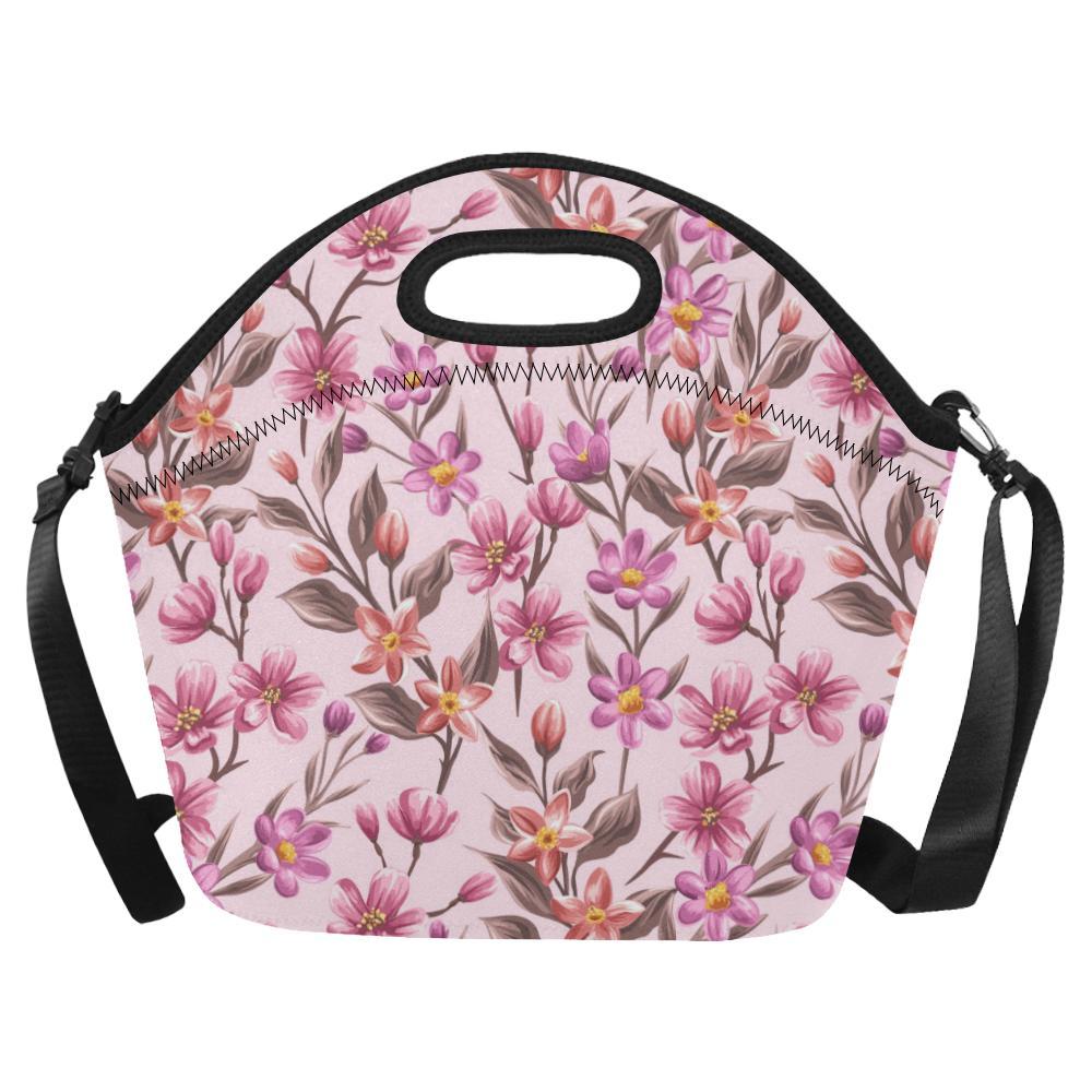 Summer Floral Pattern Print Design SF09 Neoprene Lunch Bag-JorJune