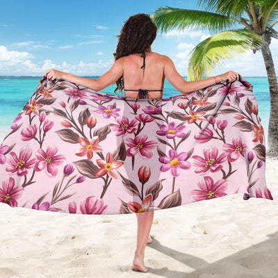 Summer Floral Pattern Print Design SF09 Sarong Pareo Wrap-JORJUNE.COM