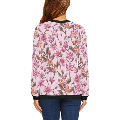 Summer Floral Pattern Print Design SF09 Women Long Sleeve Sweatshirt-JorJune