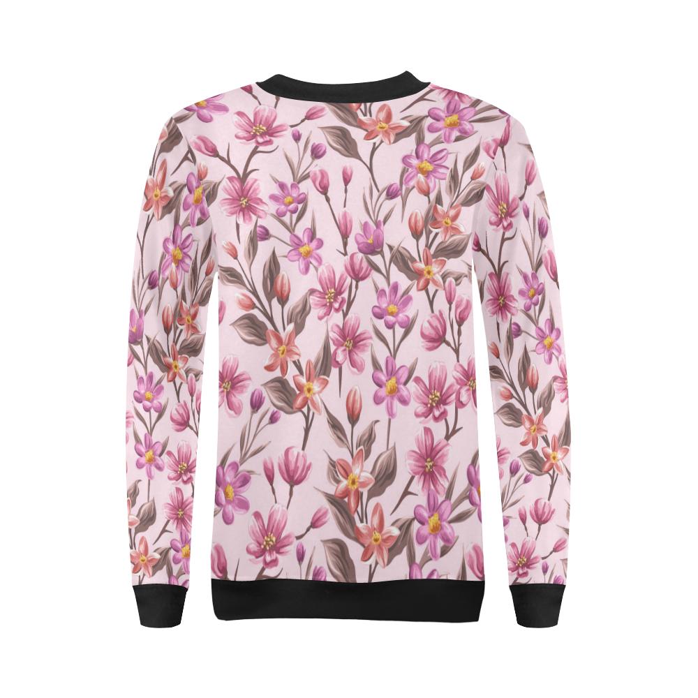 Summer Floral Pattern Print Design SF09 Women Long Sleeve Sweatshirt-JorJune