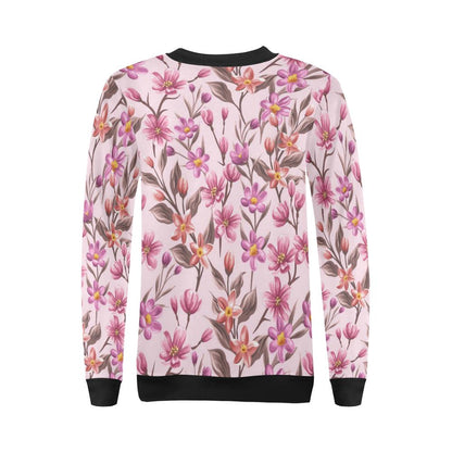 Summer Floral Pattern Print Design SF09 Women Long Sleeve Sweatshirt-JorJune