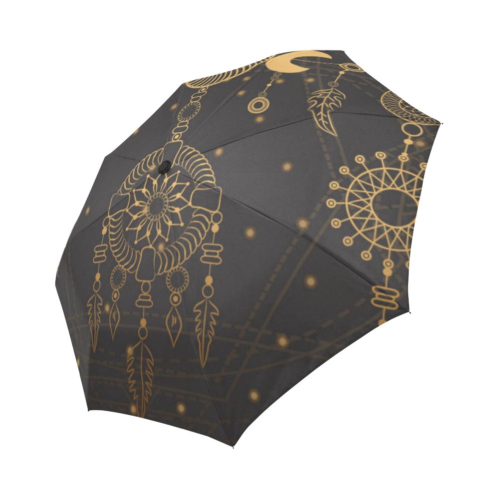 Sun Moon Boho Style Automatic Foldable Umbrella