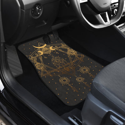 Sun Moon Boho Style Car Floor Mats