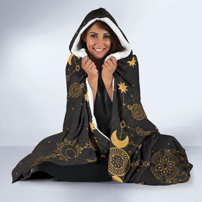 Sun Moon Boho Style Hooded Blanket-JORJUNE.COM